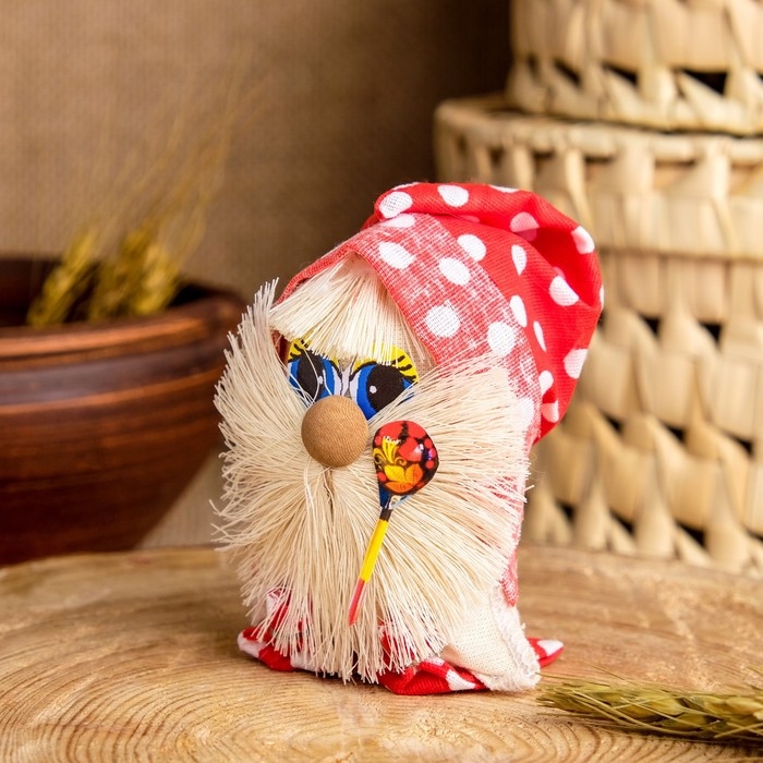 Оберег «Домовой с ложкой», 12 см, микс Оберег «Домовой с ложкой», 12 см, микс