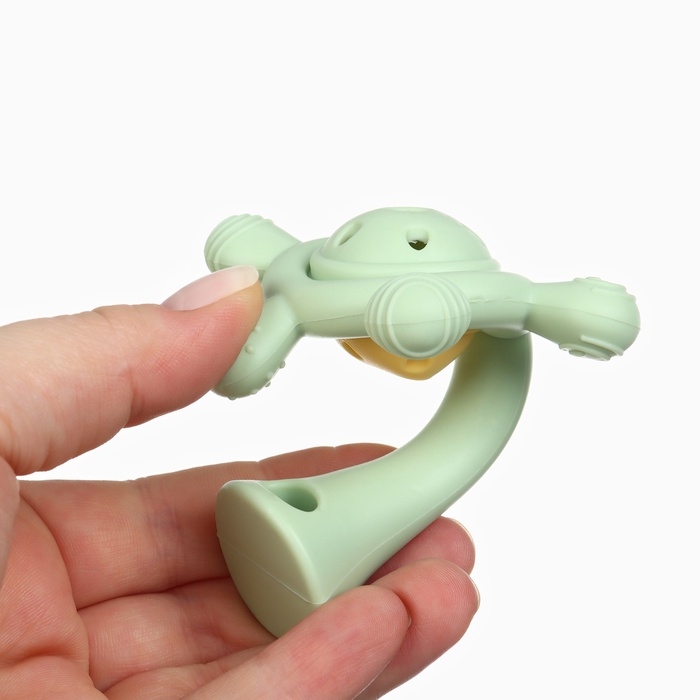 Прорезыватель силиконовый с погремушкой «Малыш», цвет зелёный, Крошка Я Прорезыватель силиконовый с погремушкой «Малыш», цвет зелёный, Крошка Я