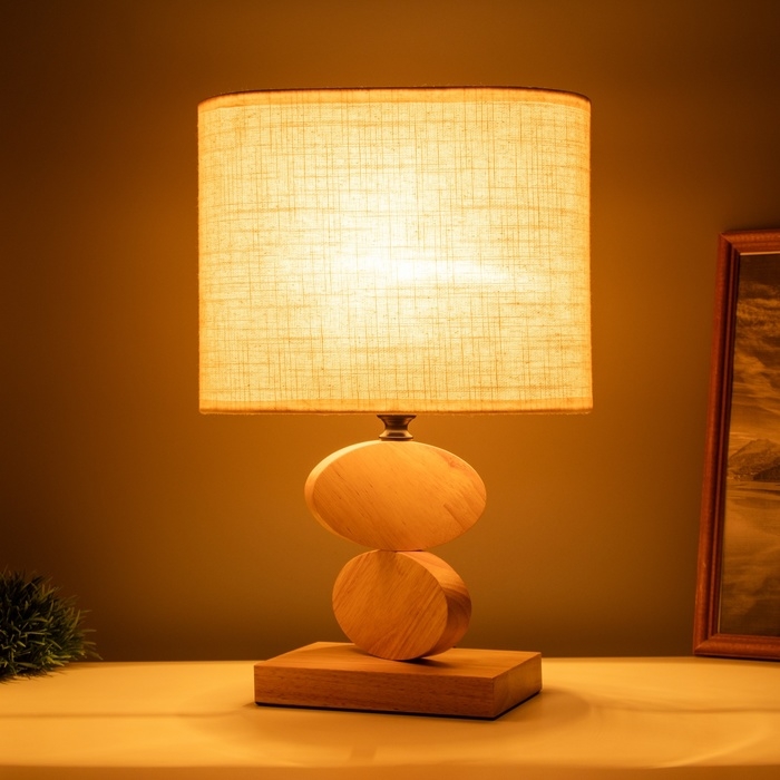 Лампа настольная Лампа настольная "Клауд" 1х40Вт Е27 светлое дерево 12х24,8х38см