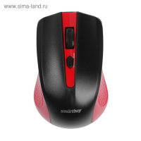 Мышь Smartbuy ONE 352, беспроводная, оптическая, 1600 dpi, 2xAAA (не в компл), красно-черная