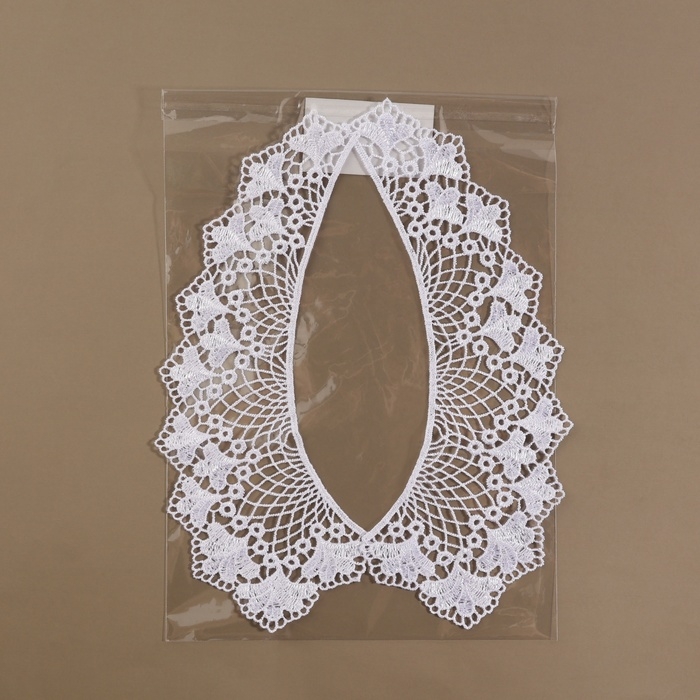 Воротник пришивной, гипюровый, 21 × 6,5 см, цвет белый Воротник пришивной, гипюровый, 21 × 6,5 см, цвет белый