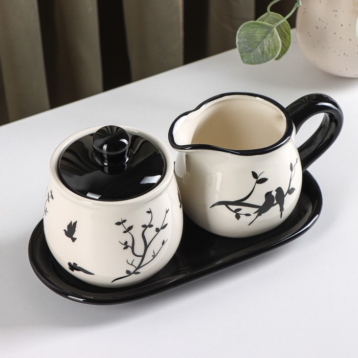 Набор сервировочный Доляна «Весенний вечер», 2 предмета: молочник 270 мл, сахарница 310 мл Набор сервировочный Доляна «Весенний вечер», 2 предмета: молочник 270 мл, сахарница 310 мл