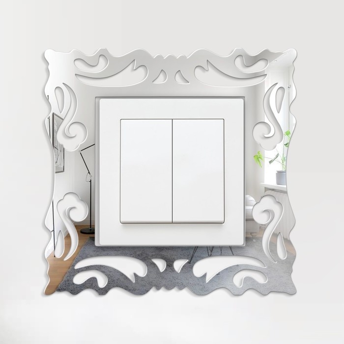 Наклейка интерьерная под выключатель, декор настенный зеркальный, 15х15 см Наклейка интерьерная под выключатель, декор настенный зеркальный, 15х15 см