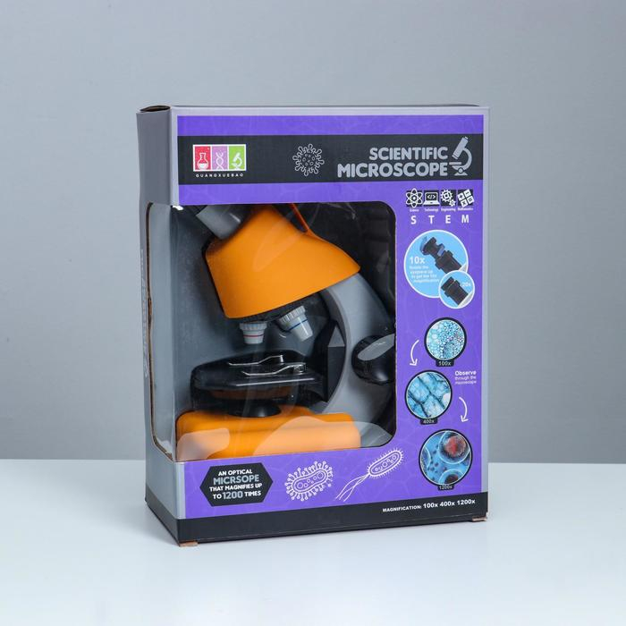 Микроскоп Микроскоп "Юный биолог" кратность до х1200, желтый, подсветка