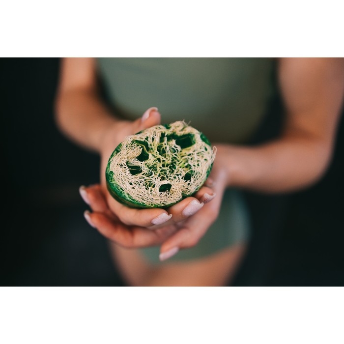 Мыло массажное с люффой Мыло массажное с люффой "Зеленое яблоко" 100 г "Добропаровъ" зеленый