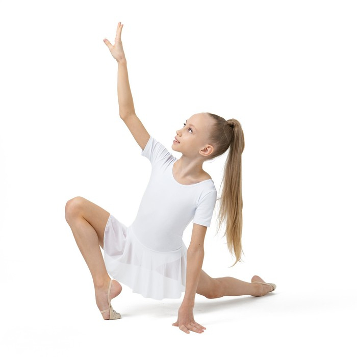 Купальник для гимнастики и танцев Grace Dance, р. 34, цвет белый