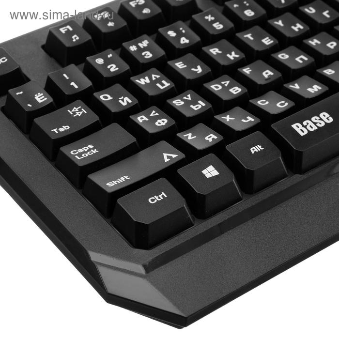 Клавиатура Qumo Base K59, проводная, мембранная, 104 клавиши, USB, подсветка, чёрная Клавиатура Qumo Base K59, проводная, мембранная, 104 клавиши, USB, подсветка, чёрная