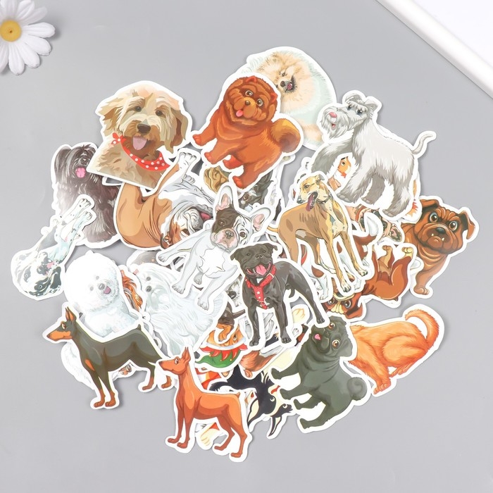 Наклейки для творчества Наклейки для творчества "Собаки" набор 50 шт 4х8 см