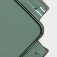 Контейнер пищевой Lock&Ok, 0,75 л, 18,6×12,2×5,5 см,прозрачный, крышка зеленая