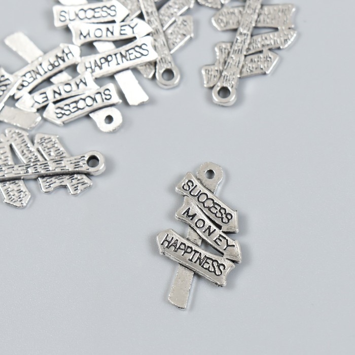 Декор для творчества металл Декор для творчества металл "Указатели" набор 12 шт серебро 1,4х2,5 см