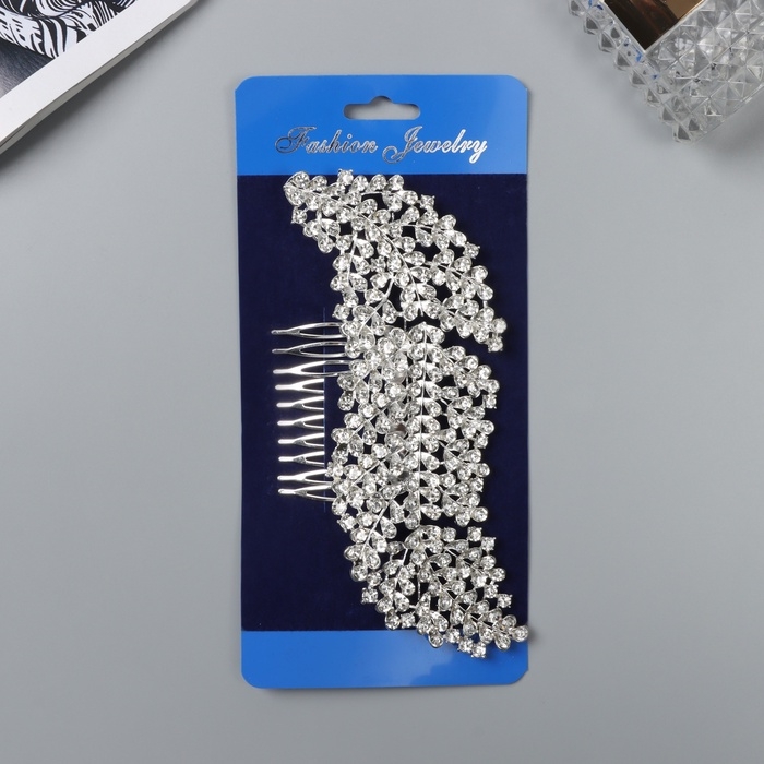 Гребень для волос Гребень для волос "Розмари" лепесток, 14х6 см, серебро