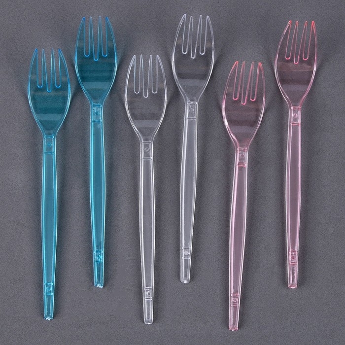 Вилки пластиковые, набор 6 шт., цвета МИКС Вилки пластиковые, набор 6 шт., цвета МИКС