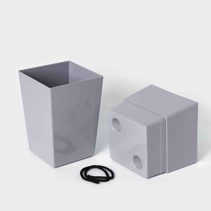 Кашпо со вставкой Астра,1,8 л, l=26 см, d=13/10 см, цвет серый Кашпо со вставкой Астра,1,8 л, l=26 см, d=13/10 см, цвет серый