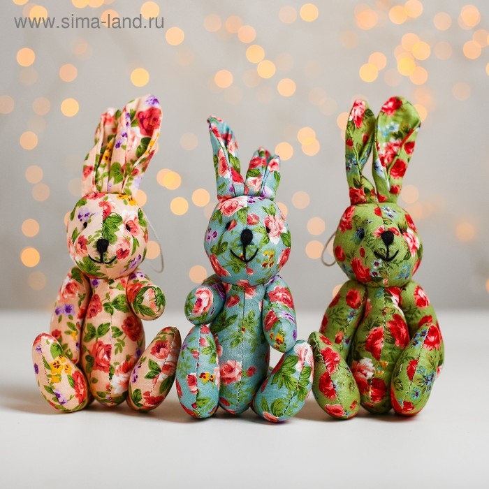 Подвеска «Зайка в цветочек», цвета МИКС Подвеска «Зайка в цветочек», цвета МИКС