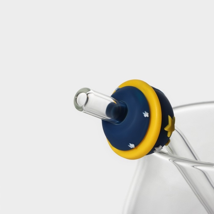 Кружка стеклянная с керамической крышкой и трубочкой «Космос», 500 мл, цвет МИКС Кружка стеклянная с керамической крышкой и трубочкой «Космос», 500 мл, цвет МИКС