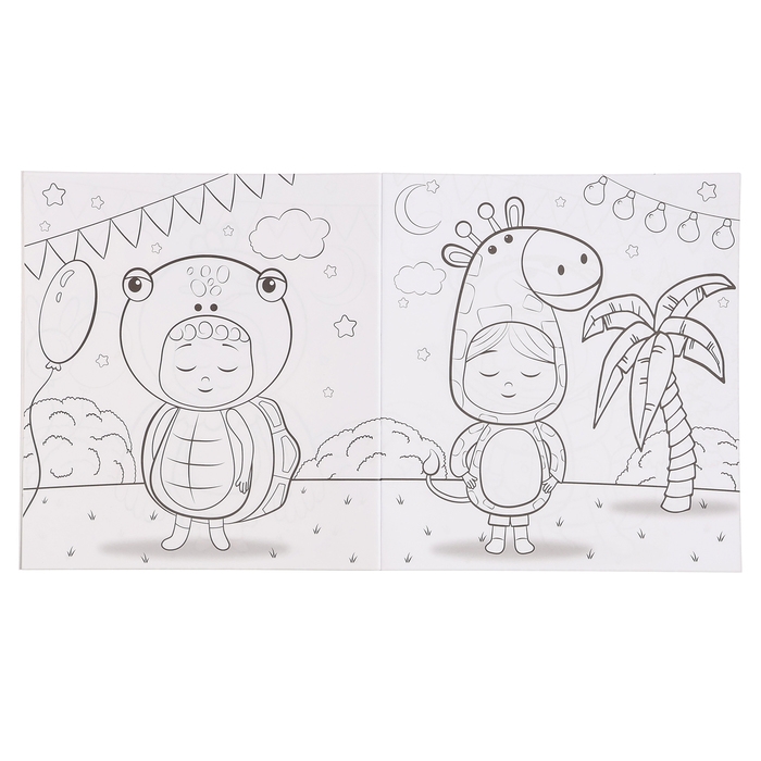 Раскраска «Лесная вечеринка», 12 наклеек-лиц Раскраска «Лесная вечеринка», 12 наклеек-лиц