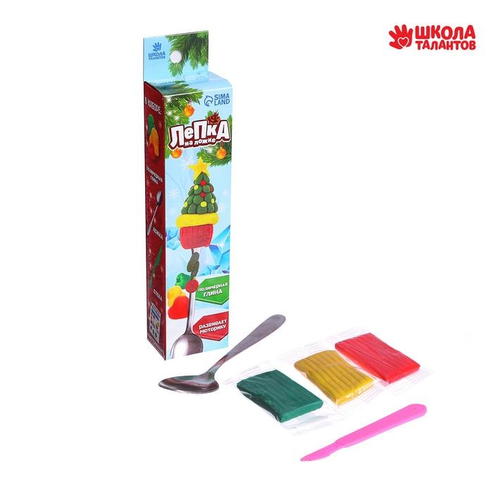 Ложка для декора полимерной глиной на новый год &laquo;Ёлочка&raquo;, новогодний набор для творчества