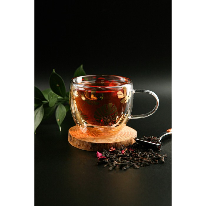 Кружка стеклянная с двойными стенками Magistro &laquo;Дуо. Тропики&raquo;, 160 мл, 12,5&times;9&times;7,5 см