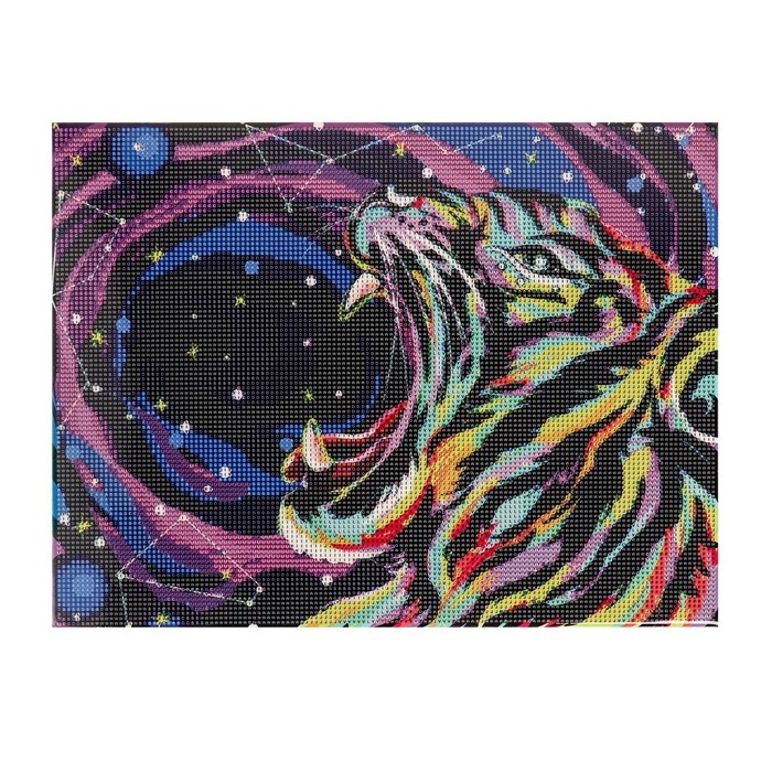 Алмазная мозаика с полным заполнением на подрамнике «Звёздный тигр», 30 × 40 см Алмазная мозаика с полным заполнением на подрамнике «Звёздный тигр», 30 × 40 см