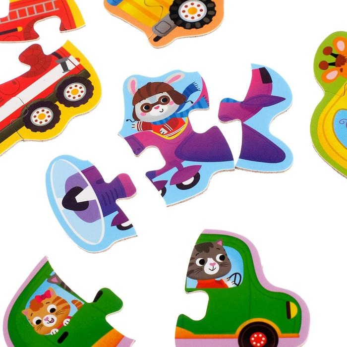 Макси- пазлы «Транспорт», 5 пазлов, 20 деталей Макси- пазлы «Транспорт», 5 пазлов, 20 деталей