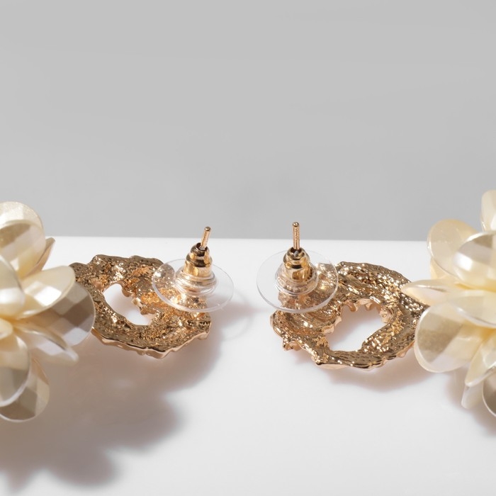 Серьги ассорти «Воздушность», цвет молочный в золоте Серьги ассорти «Воздушность», цвет молочный в золоте