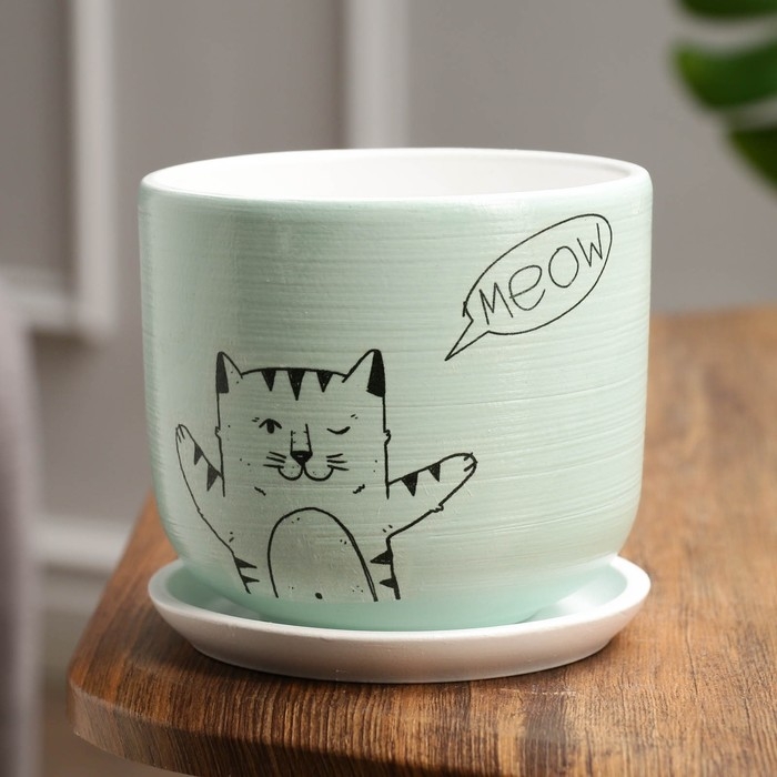 Горшок цветочный Горшок цветочный "Мяун" 0,8 л