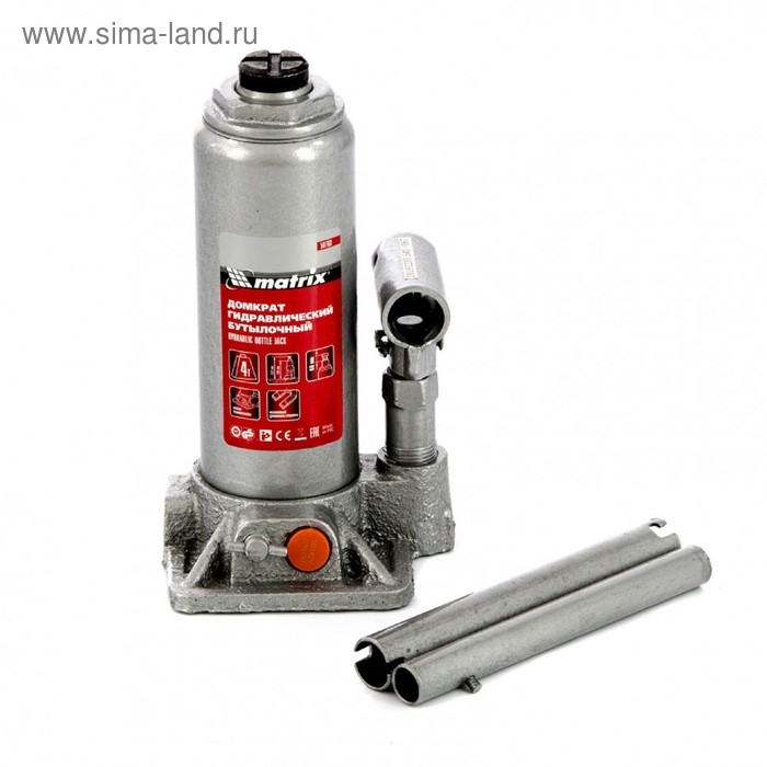 Домкрат гидравлический MATRIX 50763, бутылочный, 4 т, высота подъема 194-372 мм Домкрат гидравлический MATRIX 50763, бутылочный, 4 т, высота подъема 194-372 мм
