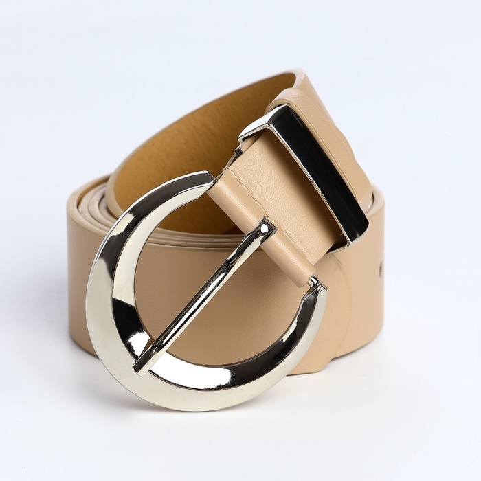 Ремень женский, ширина 3,3 см, винт, пряжка металл, цвет бежевый Ремень женский, ширина 3,3 см, винт, пряжка металл, цвет бежевый