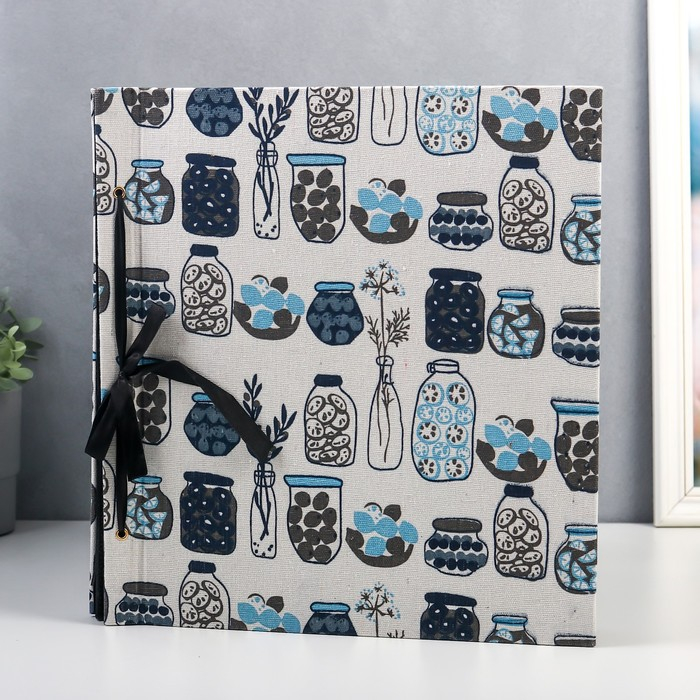 Фотоальбом на 800 фото 10х15 см Фотоальбом на 800 фото 10х15 см "Баночки с заготовками" текстиль, чёрные листы 5х33х36 см