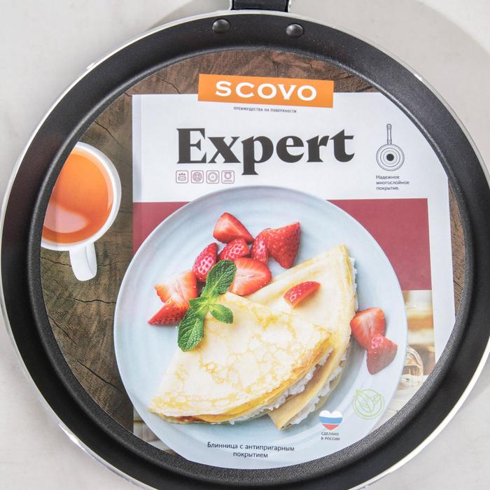 Сковорода блинная «Эксперт», d=22 см, пластиковая ручка, антипригарное покрытие, цвет бордовый Сковорода блинная «Эксперт», d=22 см, пластиковая ручка, антипригарное покрытие, цвет бордовый