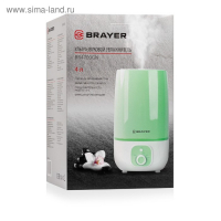 Увлажнитель воздуха BRAYER BR4700GN, ультразвуковой, 25 Вт, 4 л, 25 м2, зелёный