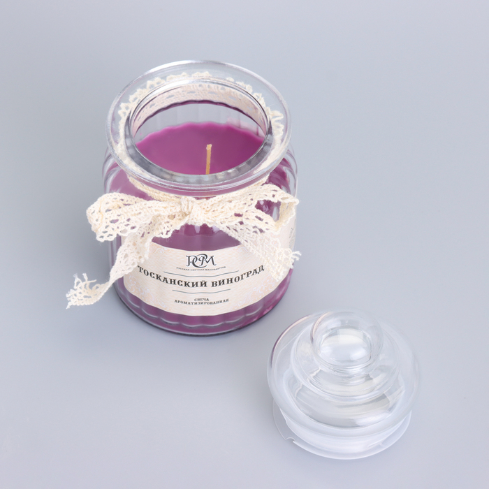 Свеча в банке ароматизированная  Свеча в банке ароматизированная "Тосканский виноград" 180гр, время горения 45ч