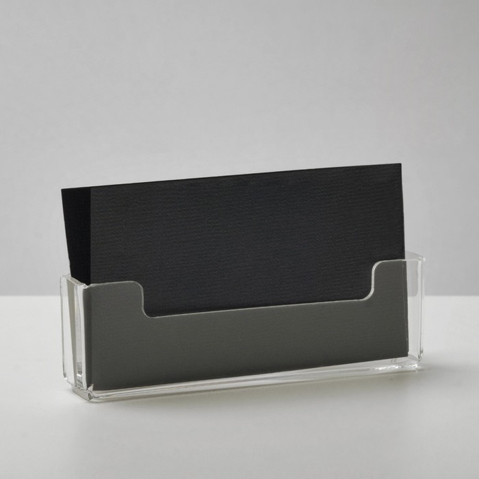 Подставка под визитки, 9,8×1,8×3 см, оргстекло 2 мм, В ЗАЩИТНОЙ ПЛЁНКЕ Подставка под визитки, 9,8×1,8×3 см, оргстекло 2 мм, В ЗАЩИТНОЙ ПЛЁНКЕ