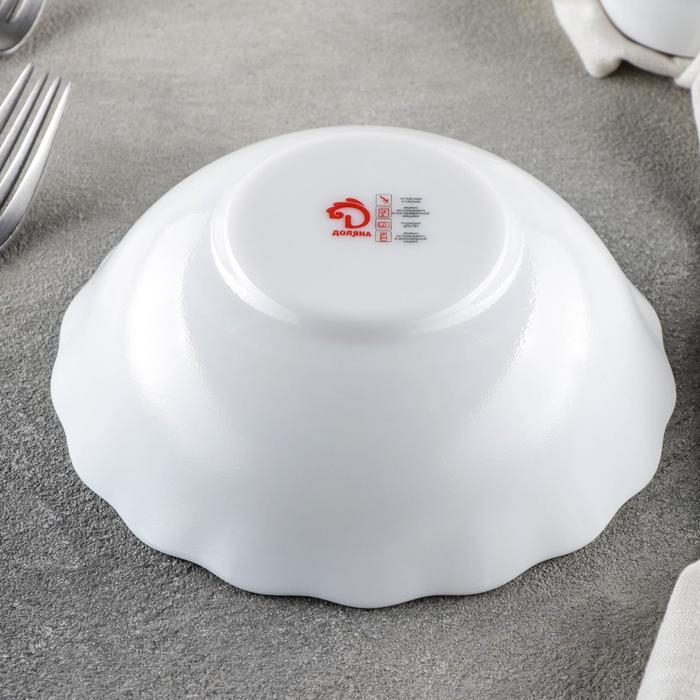 Салатник Доляна «Лист папоротника», 430 мл, d=15,5 см, стеклокерамика