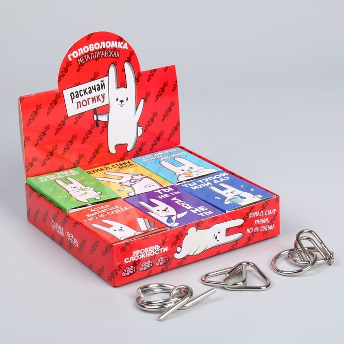 Головоломка «Раскачай логику» металл, МИКС, в шоубоксе Головоломка «Раскачай логику» металл, МИКС, в шоубоксе