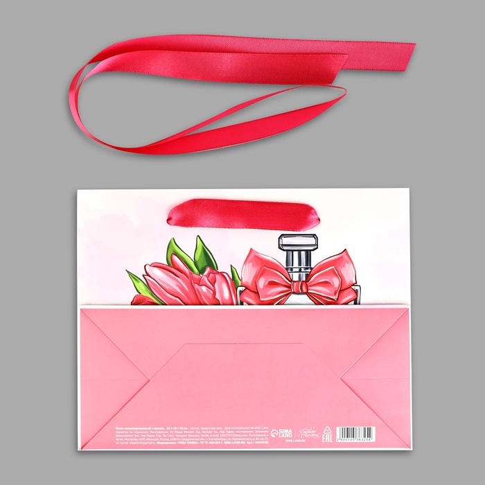 Пакет ламинированный с лентой «С Днём рождения», MS 23 × 10 × 18 см Пакет ламинированный с лентой «С Днём рождения», MS 23 × 10 × 18 см