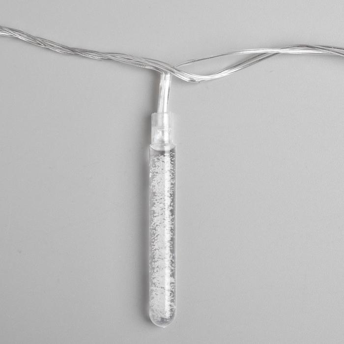 Гирлянда &laquo;Нить&raquo; 5 м с насадками &laquo;Сосульки с пузырьками&raquo;, IP20, прозрачная нить, 20 LED, свечение мульти (RG/RB), мигание, 220 В