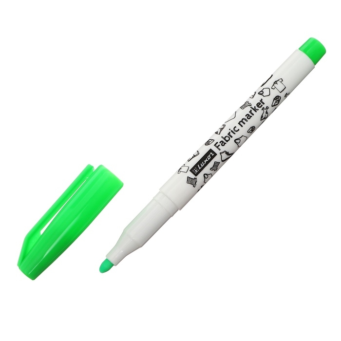 Набор маркеров для ткани 10 цветов, Luxor Набор маркеров для ткани 10 цветов, Luxor "Fabric", 1-2 мм, ПВХ, пулевидный, с европодвесом