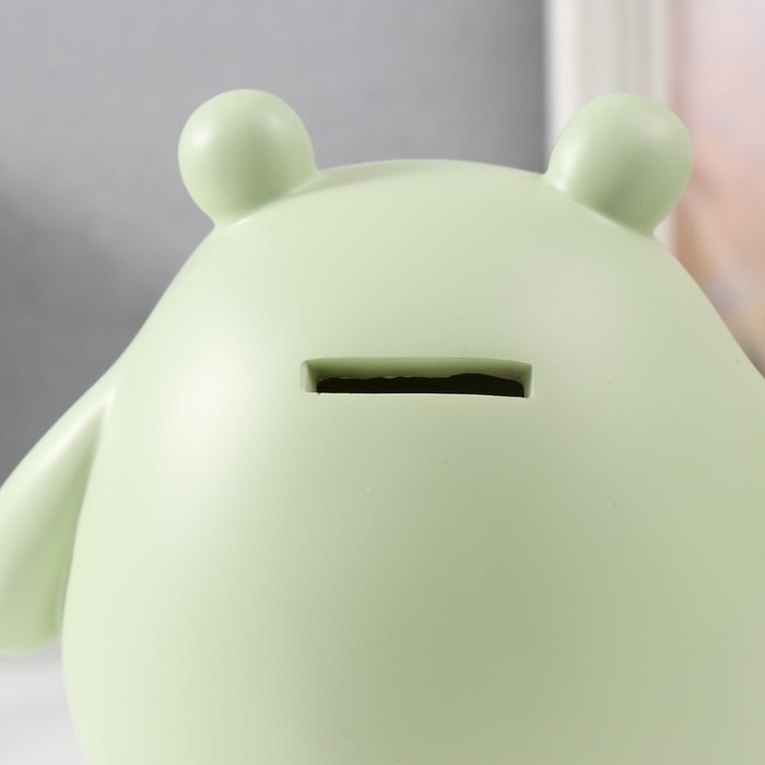 Копилка полистоун Копилка полистоун "Пухлый зеленый мишка" 16х11х16,5 см