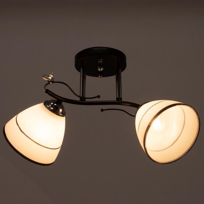 Люстра 2002/2 E27 60Вт черный+хром 44х26х25 см BayerLux