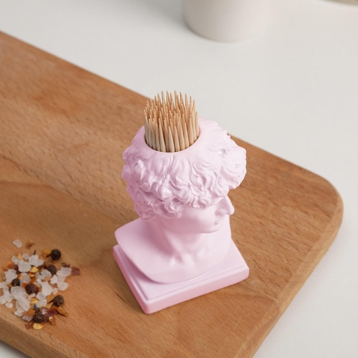 Подставка для зубочисток «Давид», розовая, 5х5х9 см Подставка для зубочисток «Давид», розовая, 5х5х9 см