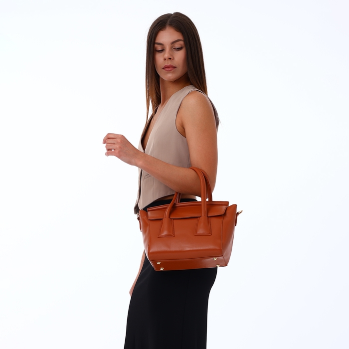 Сумка женская на молнии, цвет рыжий Сумка женская на молнии, цвет рыжий