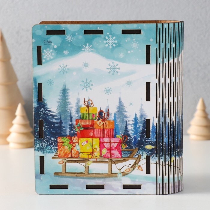 Новогодняя копилка-шкатулка  Новогодняя копилка-шкатулка "Богатства" 14х12х5 см