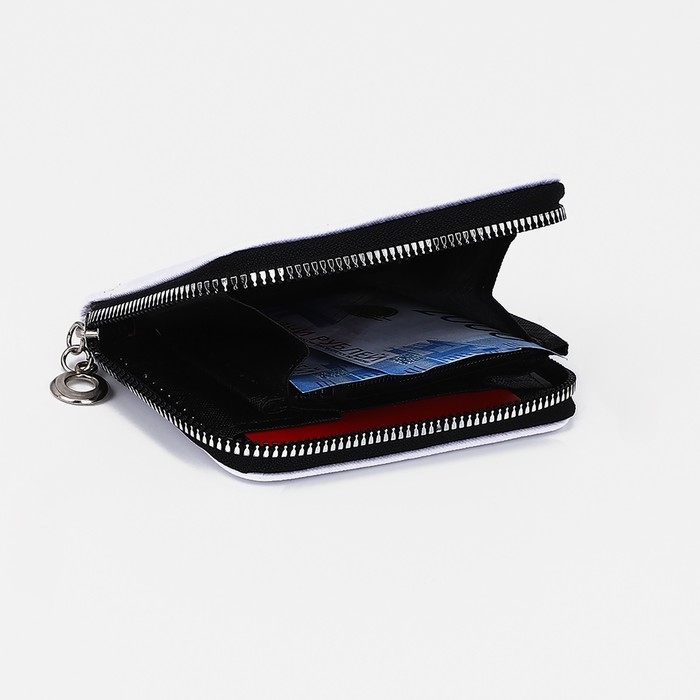 Кошелёк на молнии, отдел для карт, для монет, цвет белый Кошелёк на молнии, отдел для карт, для монет, цвет белый