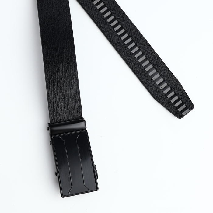 Ремень мужской, ширина 3,5 см, пряжка автомат, цвет чёрный