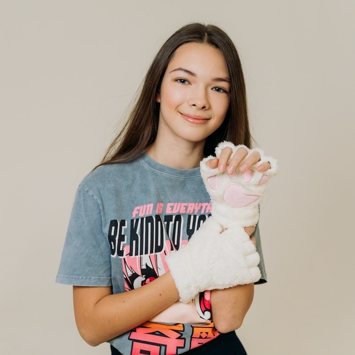 Карнавальный аксессуар  Карнавальный аксессуар "Кошачьи лапки" цвет белый