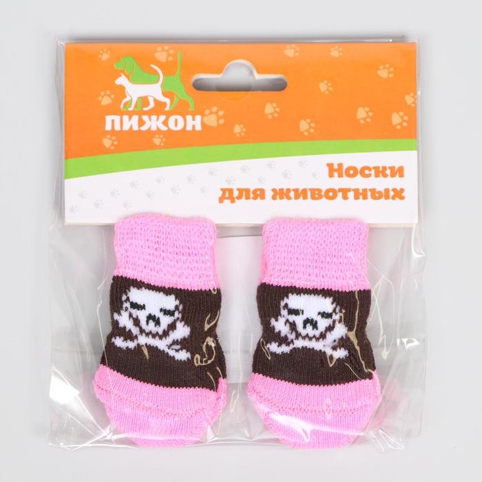 Носки нескользящие  Носки нескользящие "Пиратские", S (2,5/3,5 * 6 см), набор 4 шт