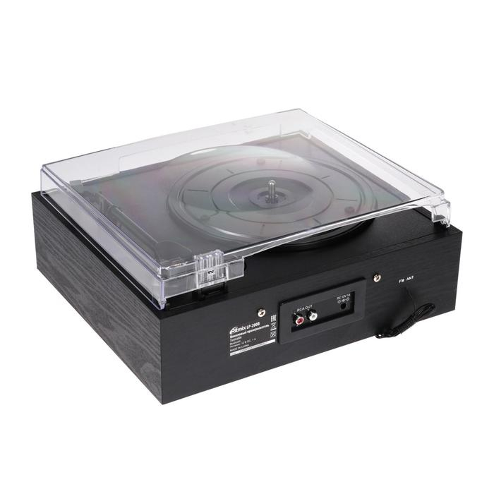 Проигрыватель виниловых дисков Ritmix LP-200B, 10 Вт, 3 скорости, BT, AUX, FM, RCA, черный Проигрыватель виниловых дисков Ritmix LP-200B, 10 Вт, 3 скорости, BT, AUX, FM, RCA, черный