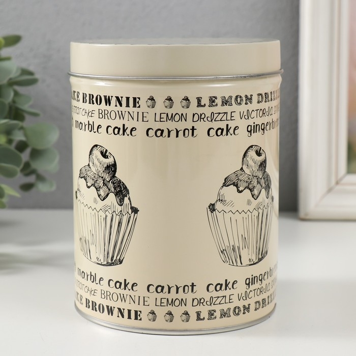 Шкатулка металл цилиндр Шкатулка металл цилиндр "Сладкая выпечка" набор 4 шт 9,5х6; 11х7,5; 12,5х9; 14х10,5х10,5 см 975901