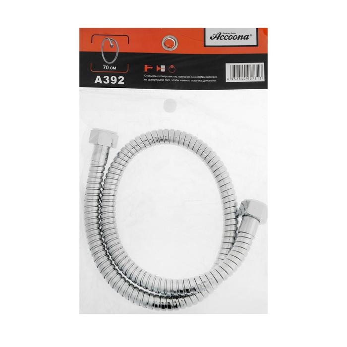 Душевой шланг Accoona A392, 70 см, латунная гайка, цинковый конус, хром Душевой шланг Accoona A392, 70 см, латунная гайка, цинковый конус, хром
